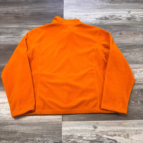 LL Bean Orange Men XL Regular Zipper Pocket Quarter Snap Fleece Polartec Jacket - Picture 7 of 10
